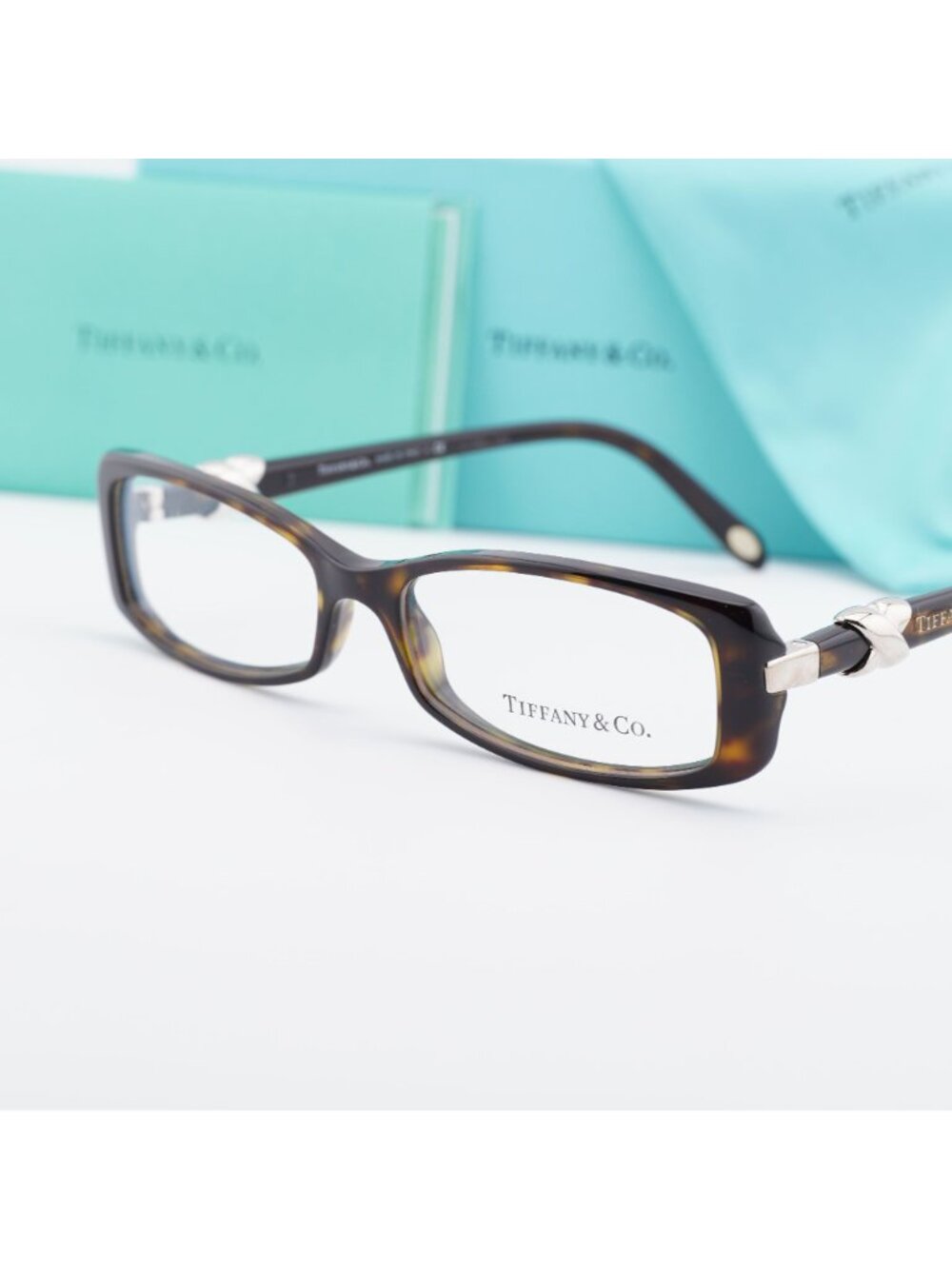 Tiffany & Co TF2016 8015 Eyeglasses Havana 53mm Rectangle Frame - Picture 2 of 9